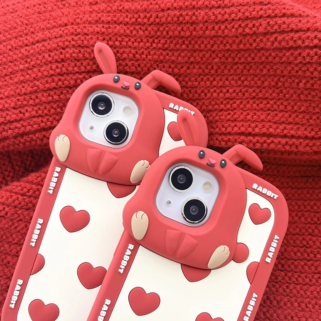 Cute 3D Rabbit Ear Silicone Phone Case