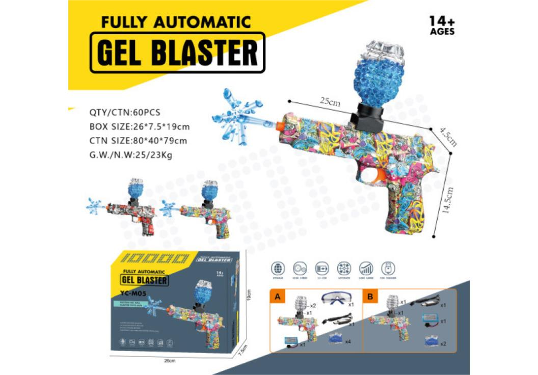 Electric Full - Automatic Gel Ball Blaster Gun - One Handed Use - Easy to Use and Play - Full Automatic