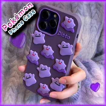 Pokemon Ditto Cartoon 3D cute little ghost silicon phone case