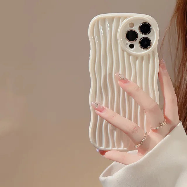 White Color Water Ripple Wavy Phone Case
