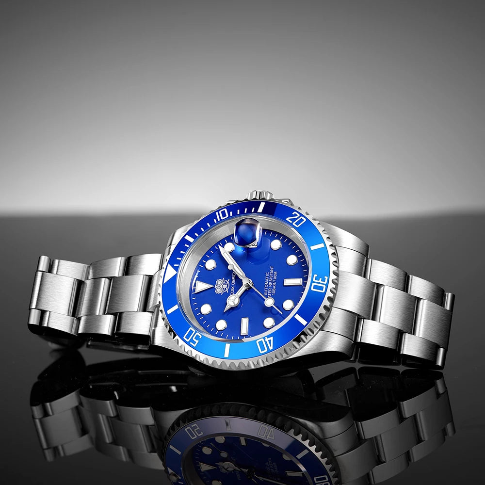 Luxury Brand Mens Watches Rotating Bezel Sapphire Crystal Watch