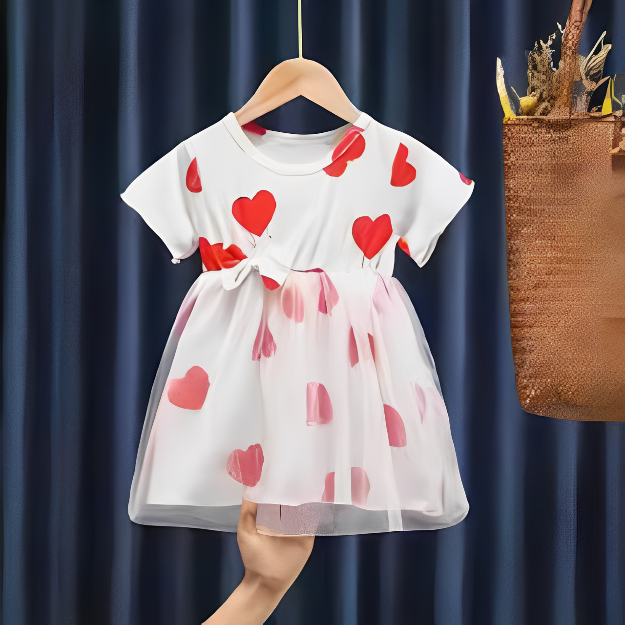 Heart Print Patchwork Princess Dress