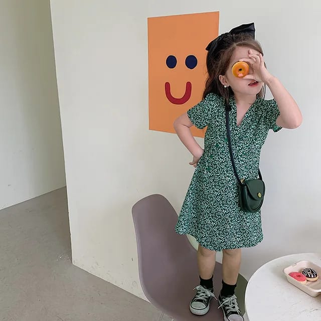 Green flower Girls dresses