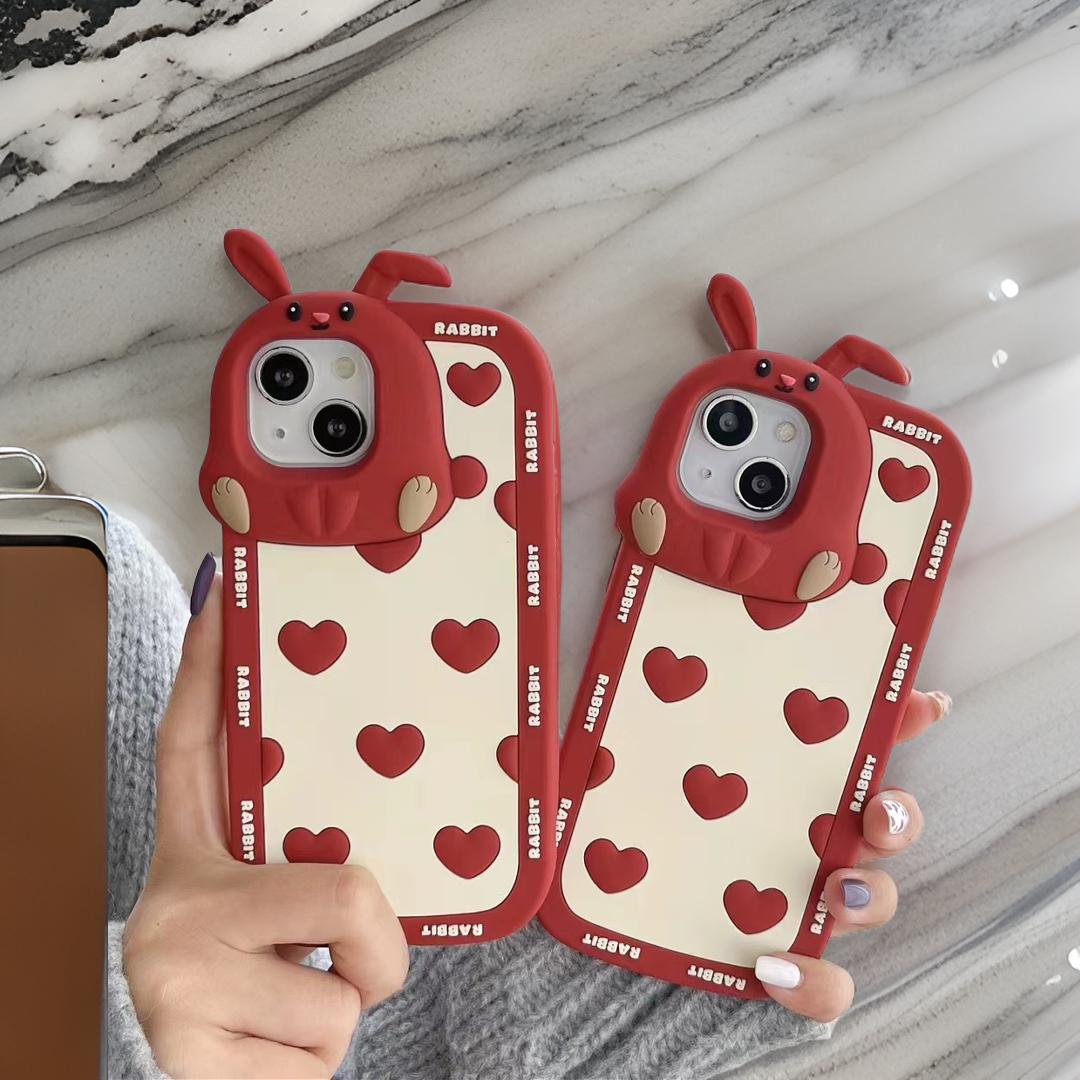 Cute 3D Rabbit Ear Silicone Phone Case