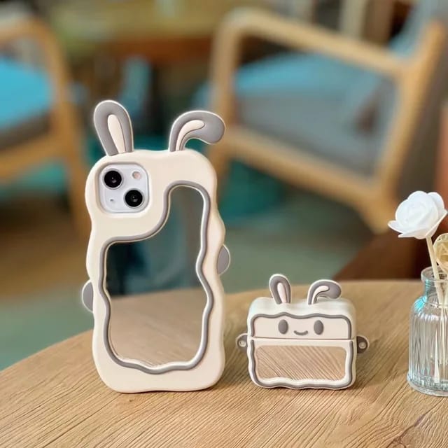 Rabbit Ear Mirror Phone Case Decoration