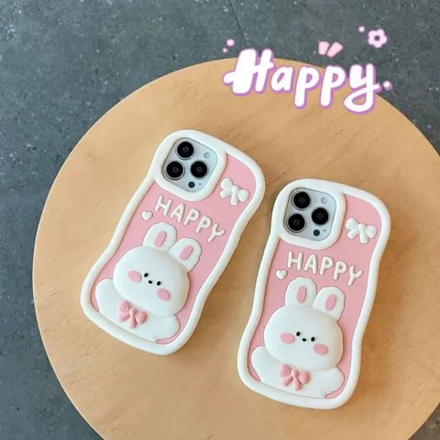 Korean ins Cute Cartoon Rabbit pink Phone Case