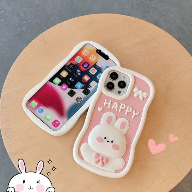 Korean ins Cute Cartoon Rabbit pink Phone Case