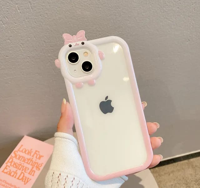 Sweet Crystal Bow Tie Transparent Phone Case